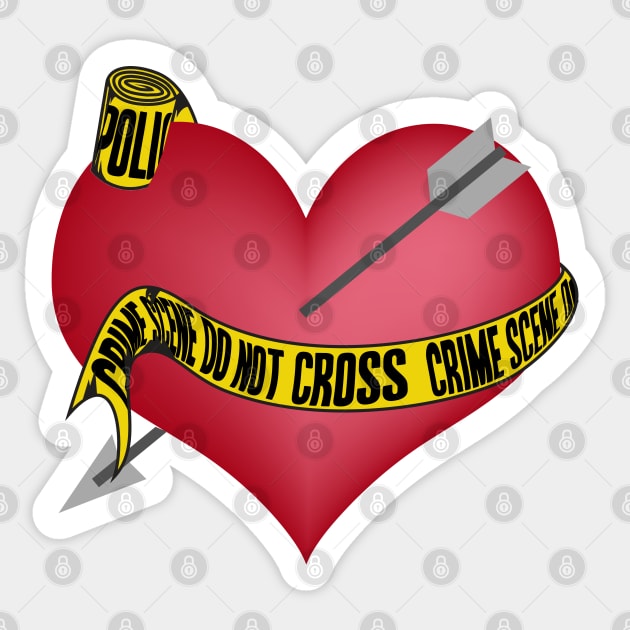 Crime Scene Heart Sticker by AngelFlame